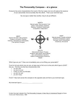 The Personality Compass &ndash; at a glance