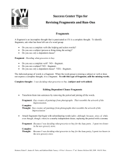 Revising Fragments and Run-Ons