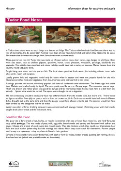 Tudor Food Notes - Forest of Bowland AONB