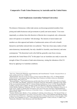 Comparative Trade Union Democracy in Australia