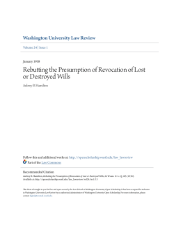 Rebutting the Presumption of Revocation of Lost or Destroyed Wills