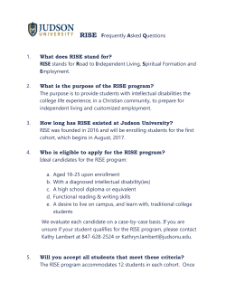 RISE Frequently Asked Questions 1. What does RISE stand for