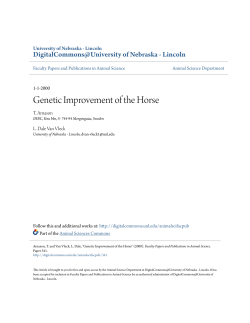 Genetic Improvement of the Horse - DigitalCommons@University of
