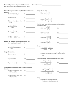 Choose the expression that completes the equation as an identity. 1