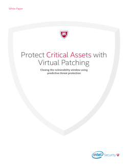 Protect Critical Assets with Virtual Patching