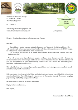 Domaine du Parc de la Mauny 62, chemin de Lini&egrave;res 49770 La