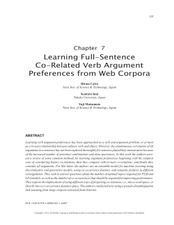 Learning Full-Sentence Co-Related Verb Argument Preferences