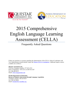 2015 Comprehensive English Language Learning Assessment