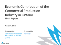 Economic Contribution of the Commercial Production