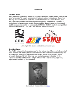 FUN FACTS The AMS Name - UBC Alma Mater Society