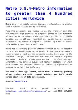 Metro 5.9.4-Metro information to greater than 4 hundred cities
