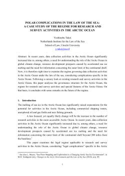 POLAR COMPLICATIONS IN THE LAW OF THE SEA: