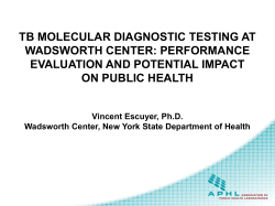 tb molecular diagnostic testing at wadsworth center: performance
