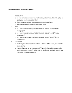 Sentence Outline Format