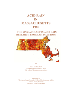Acid Rain in Massachusetts 1988: the Massachusetts Acid Rain