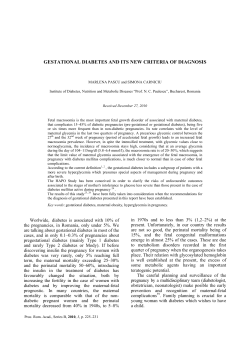 GESTATIONAL DIABETES AND ITS NEW CRITERIA OF DIAGNOSIS