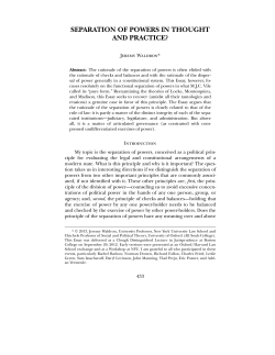 separation of powers in thought and practice?