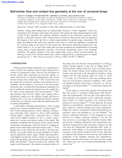 Self-similar flow and contact line geometry at the rear of