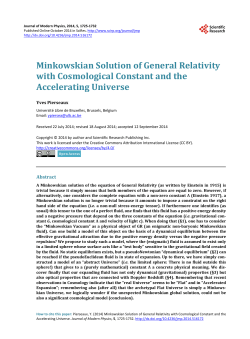 Minkowskian Solution of General Relativity with Cosmological