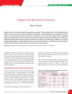 Options for the future of cement - LC3 &ndash; Limestone Calcined Clay
