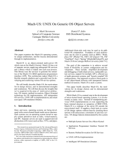 Mach-US: UNIX On Generic OS Object Servers