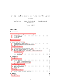 Ryacas &ndash; an R interface to the yacas computer algebra system