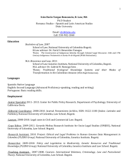 1 Iván Darío Vargas Roncancio, B. Law, MA Ph.D