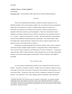 Is there hope for an objective theory of aesthetic value