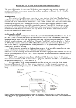 Discuss the role of StAR protein in steroid hormone synthesis