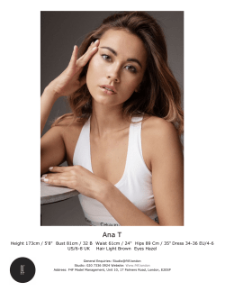 Height 173cm / 5`8" Bust 81cm / 32 B Waist 61cm / 24" Hips 89 Cm