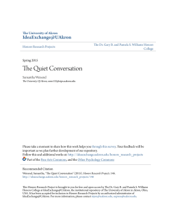 The Quiet Conversation - IdeaExchange@UAkron