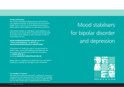 Mood stabilisers for bipolar disorder and depression