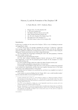 Heaven, Li, and the Formation of the Zuozhuan