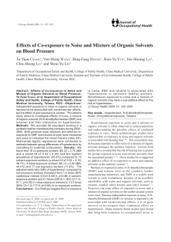 Effects of Co-exposure to Noise and Mixture of Organic Solvents on