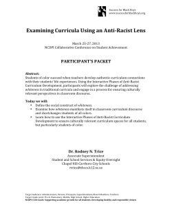 Examining Curricula Using an Anti-Racist Lens