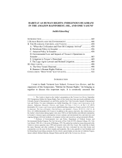 habitat as human rights: indigenous huaorani in the amazon