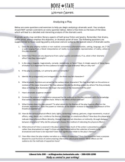 Analyzing a Play - Boise State Writing Center