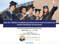 Rule 6A-1.09422: Establishing Achievement Level Cut Scores for