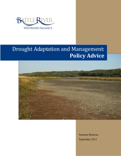 Drought Adaptation and Management: Policy Advice