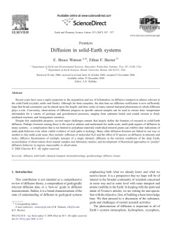 Diffusion in solid-Earth systems - Rensselaer Polytechnic Institute