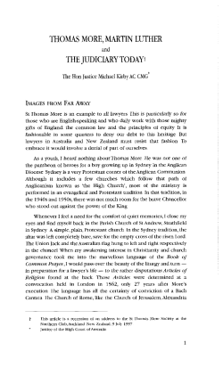 THOMAS MORE, MARTIN LUTHER THE JUDICIARY TODAYt