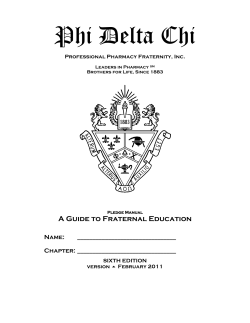 Pledge Manual of PHI DELTA CHI - Phi Delta Chi