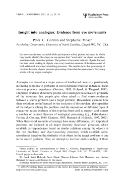 Insight into analogies: Evidence from eye - UNC