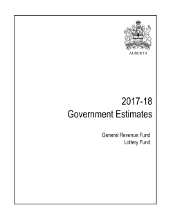 2017-18 Government Estimates - Alberta Treasury Board and Finance