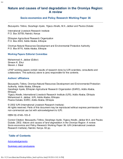 Nature and causes of land degradation in the Oromiya Region: A