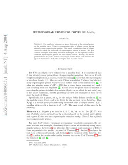 SUPERSINGULAR PRIMES FOR POINTS ON X0 (p)/wp