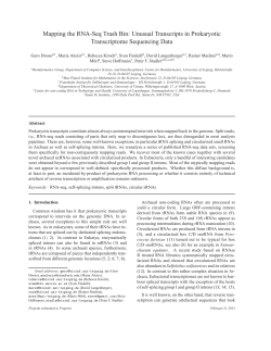 Mapping the RNA-Seq Trash Bin: Unusual Transcripts in Prokaryotic