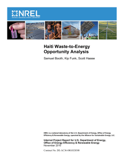 Haiti Waste-to-Energy Opportunity Analysis
