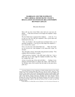 marriage and the elephant: the liberal democratic state`s regulation