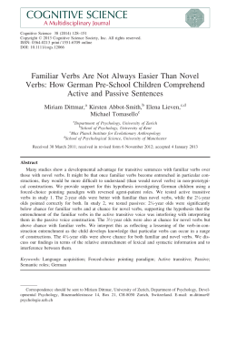 Familiar Verbs Are Not Always Easier Than Novel Verbs: How